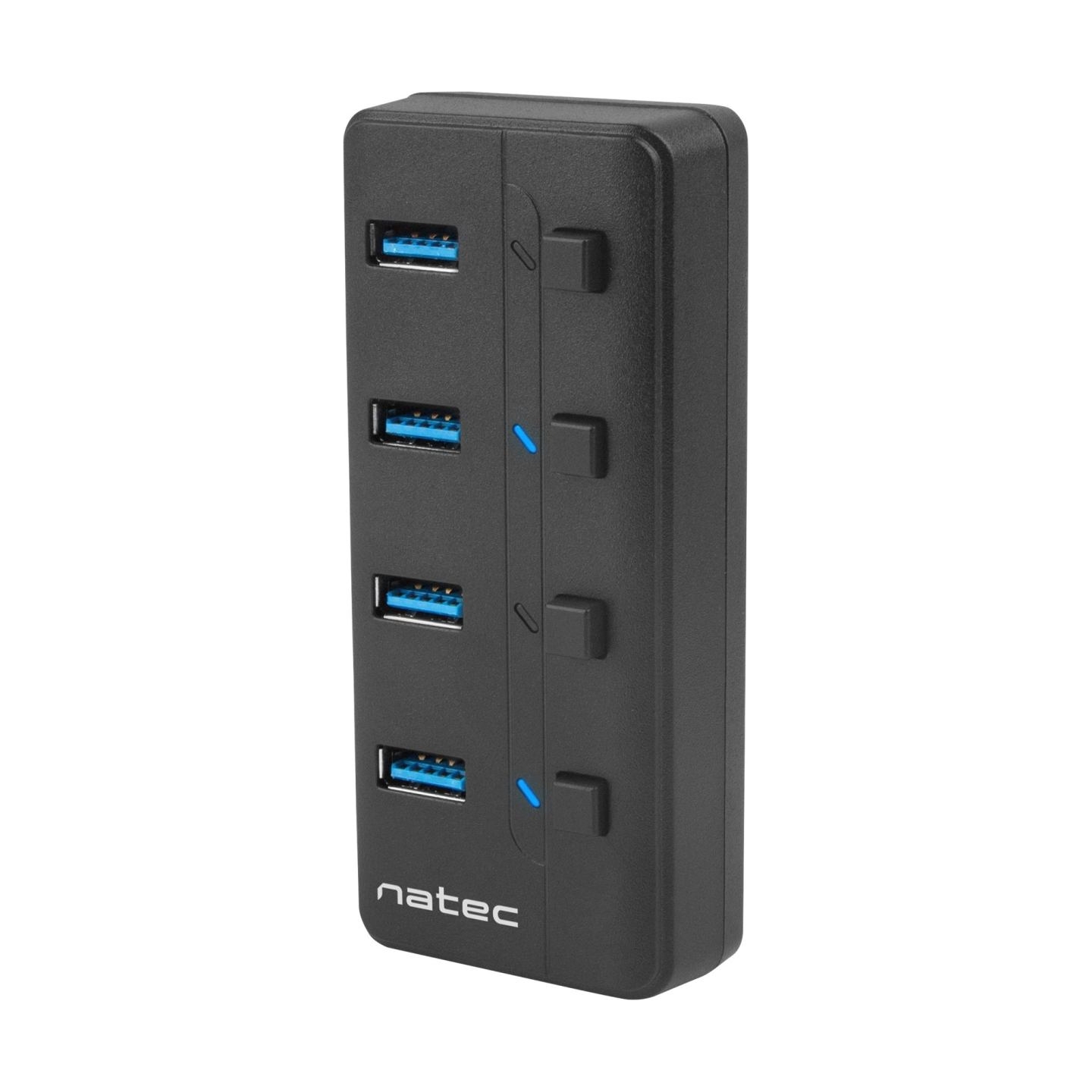 Natec USB 3.0 HUB, Mantis 2, 4-Port, On/Off with AC Adapter | Natec | 4 Port Hub With USB 3.0 | Mantis NHU-1557 | Black