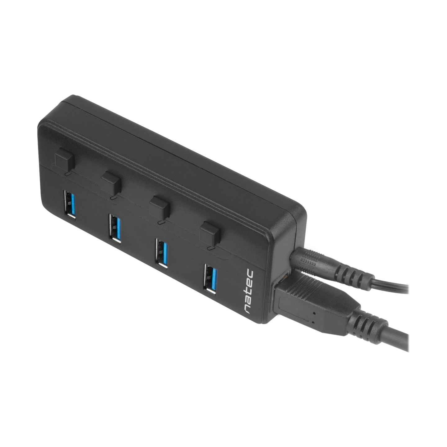 Natec USB 3.0 HUB, Mantis 2, 4-Port, On/Off with AC Adapter | Natec | 4 Port Hub With USB 3.0 | Mantis NHU-1557 | Black