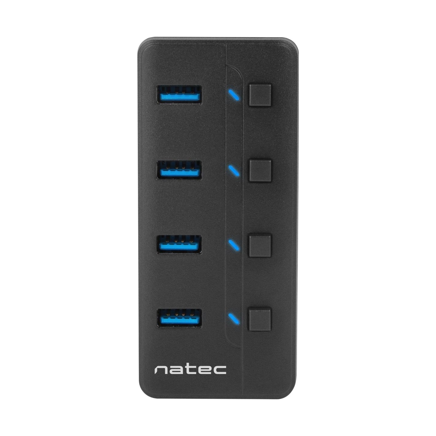 Natec USB 3.0 HUB, Mantis 2, 4-Port, On/Off with AC Adapter | Natec | 4 Port Hub With USB 3.0 | Mantis NHU-1557 | Black