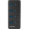 Natec USB 3.0 HUB, Mantis 2, 4-Port, On/Off with AC Adapter | Natec | 4 Port Hub With USB 3.0 | Mantis NHU-1557 | Black