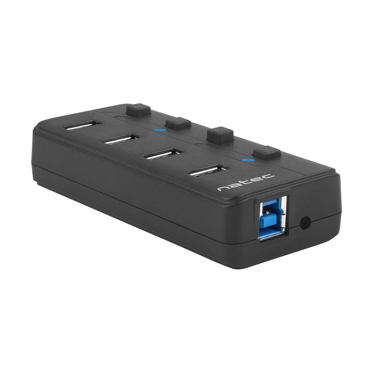 Natec USB 3.0 HUB, Mantis 2, 4-Port, On/Off with AC Adapter | Natec | 4 Port Hub With USB 3.0 | Mantis NHU-1557 | Black