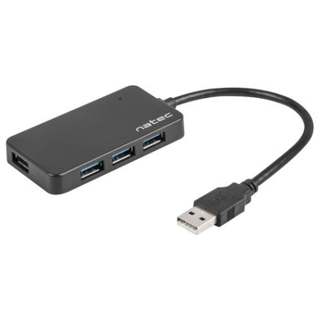 Natec | 4 Port Hub With USB 3.0 | Moth NHU-1342 | Black | 0.15 m