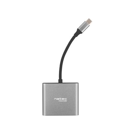 Natec Multi-Port Adapter, Fowler, USB-C, HDMI, USB 3.0 | Natec | USB-C Multiport Adapter | NMP-1607 | Grey | USB Type-C | 0.11 m