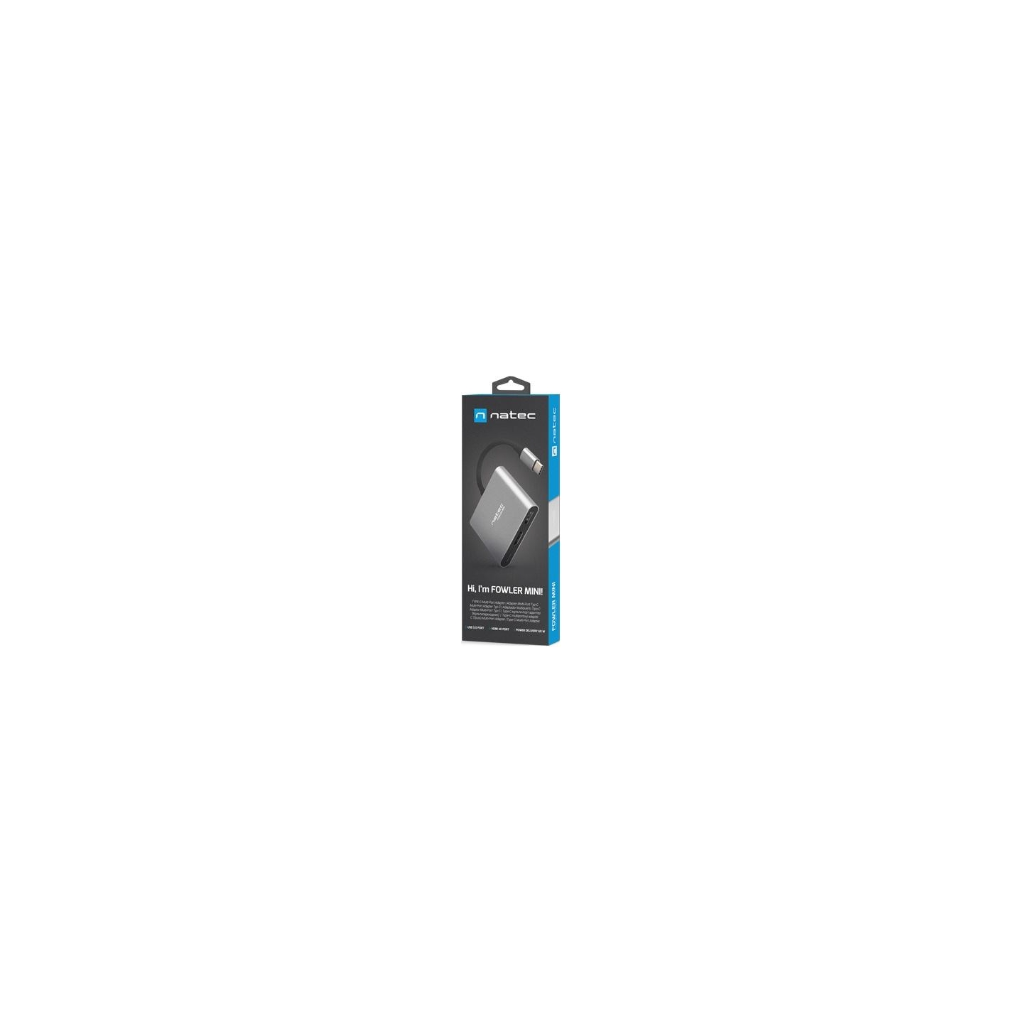 Natec Multi-Port Adapter, Fowler, USB-C, HDMI, USB 3.0 | Natec | USB-C Multiport Adapter | NMP-1607 | Grey | USB Type-C | 0.11 m