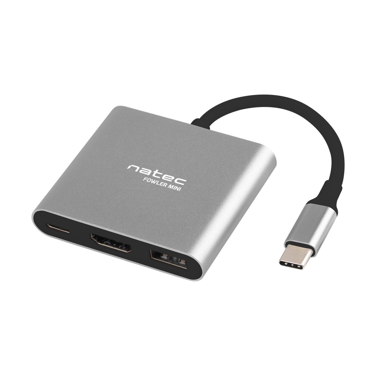 Natec Multi-Port Adapter, Fowler, USB-C, HDMI, USB 3.0 | Natec | USB-C Multiport Adapter | NMP-1607 | Grey | USB Type-C | 0.11 m