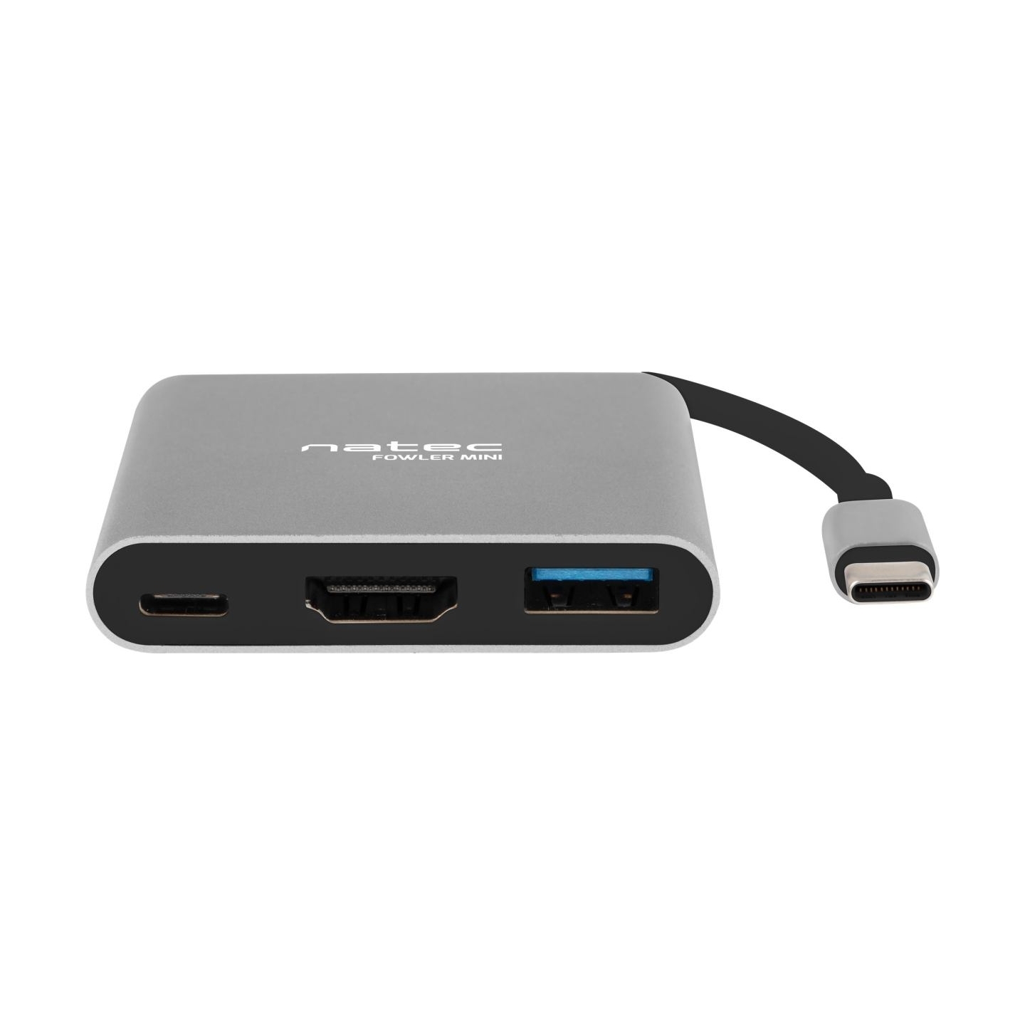 Natec Multi-Port Adapter, Fowler, USB-C, HDMI, USB 3.0 | Natec | USB-C Multiport Adapter | NMP-1607 | Grey | USB Type-C | 0.11 m
