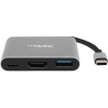 Natec Multi-Port Adapter, Fowler, USB-C, HDMI, USB 3.0 | Natec | USB-C Multiport Adapter | NMP-1607 | Grey | USB Type-C | 0.11 m