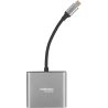 Natec Multi-Port Adapter, Fowler, USB-C, HDMI, USB 3.0 | Natec | USB-C Multiport Adapter | NMP-1607 | Grey | USB Type-C | 0.11 m