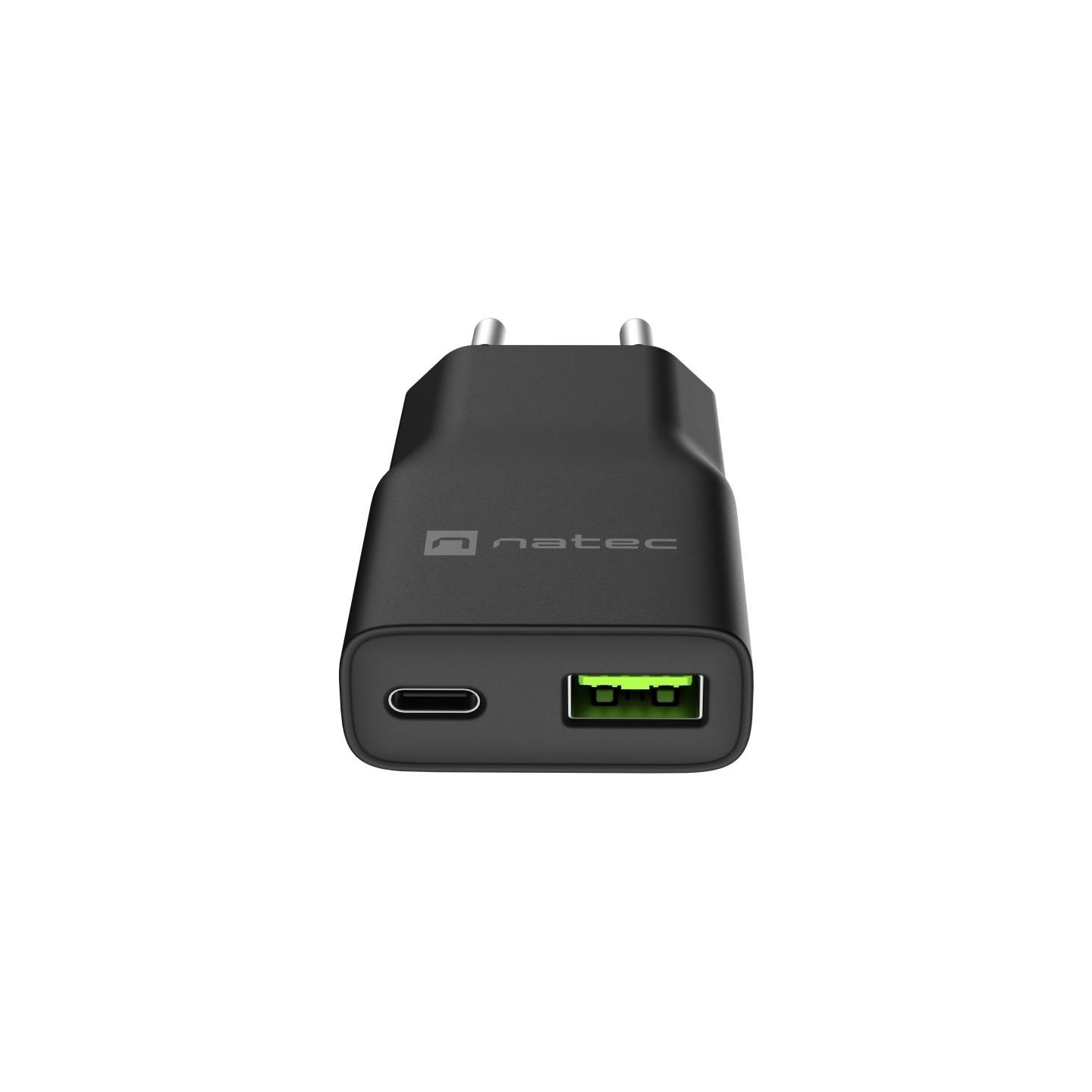 Natec Ribera USB Charger Gan Slim USB 1X USB-A + 1X USB-C 20W | NUC-2377