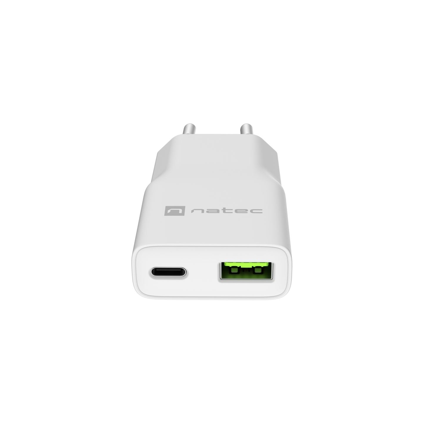 Natec Ribera USB Charger Gan Slim USB 1X USB-A + 1X USB-C 20W | NUC-2376