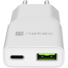 Natec Ribera USB Charger Gan Slim USB 1X USB-A + 1X USB-C 20W | NUC-2376