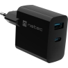 Natec Ribera USB Charger, 1x USB-A, 1x USB-C, 45 W | NUC-2143