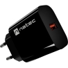 Natec Ribera USB Charger 1X USB-A 18W, Black