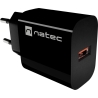 Natec Ribera USB Charger 1X USB-A 18W, Black