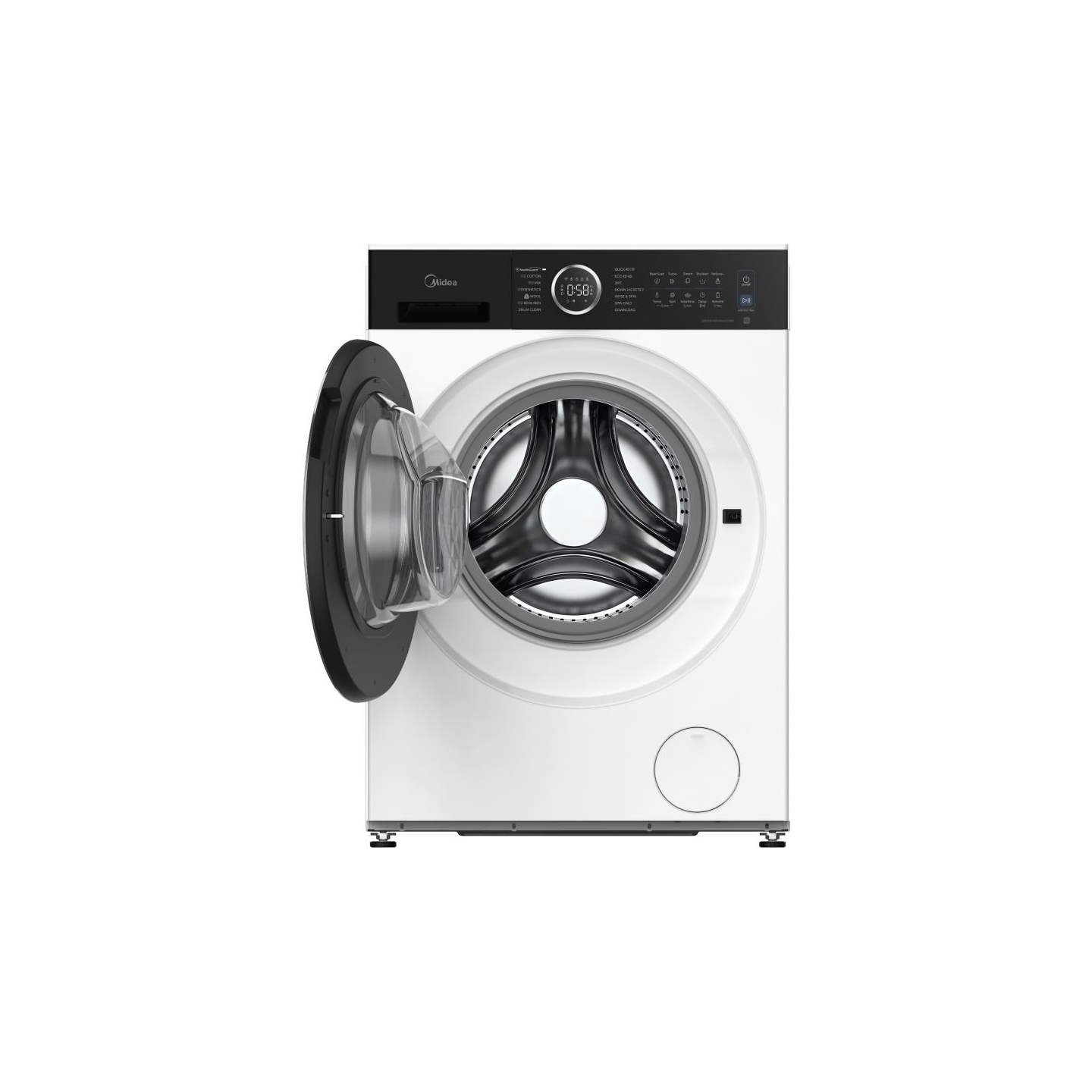 Midea Washing Machine | MF205W80BA30/W-BK | Energy efficiency class A | Front loading | Washing capacity 8 kg | 1400 RPM | Depth