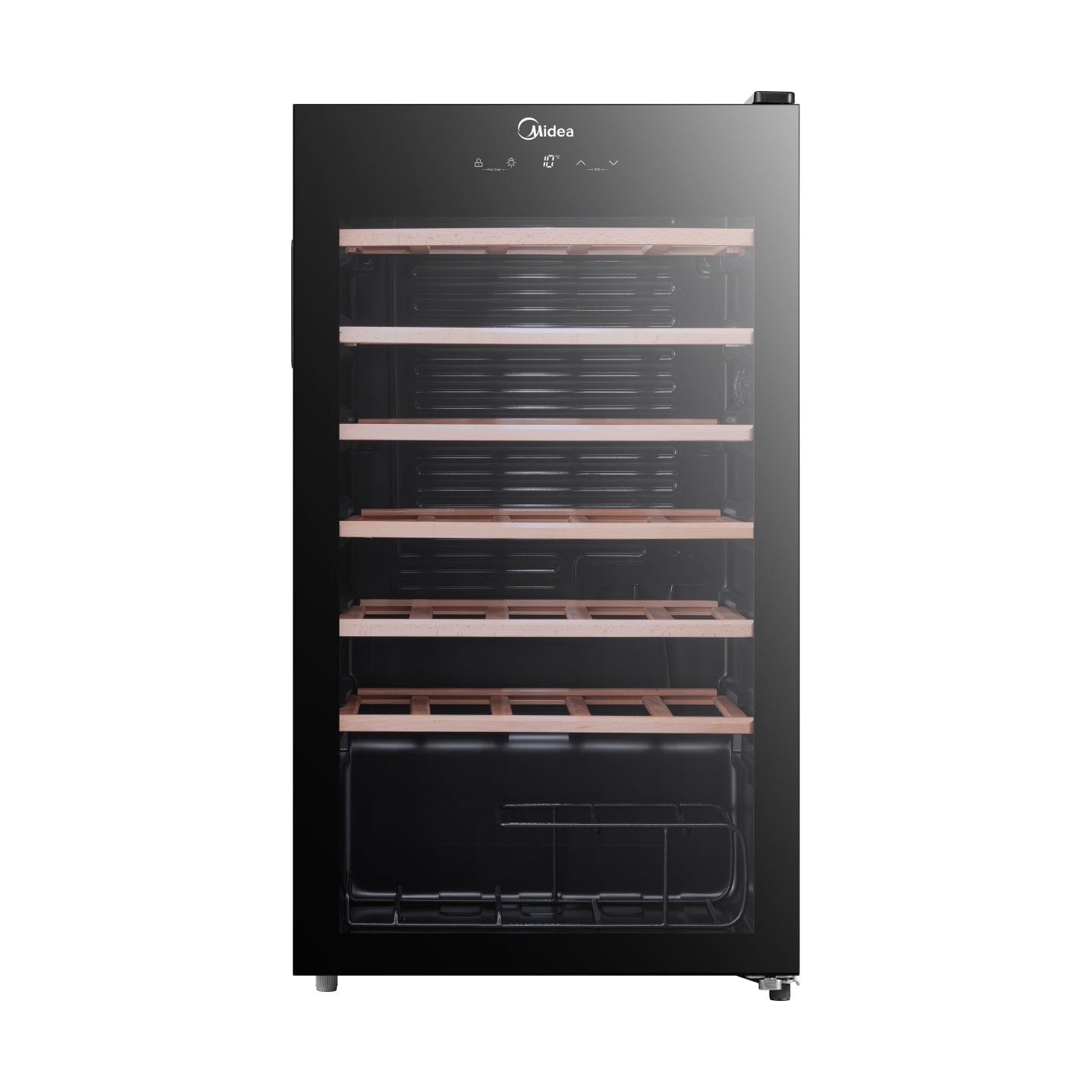Midea Wine Cooler | MDRW150FGG22W | Energy efficiency class Class G | Free standing | Bottles capacity 34 | Black