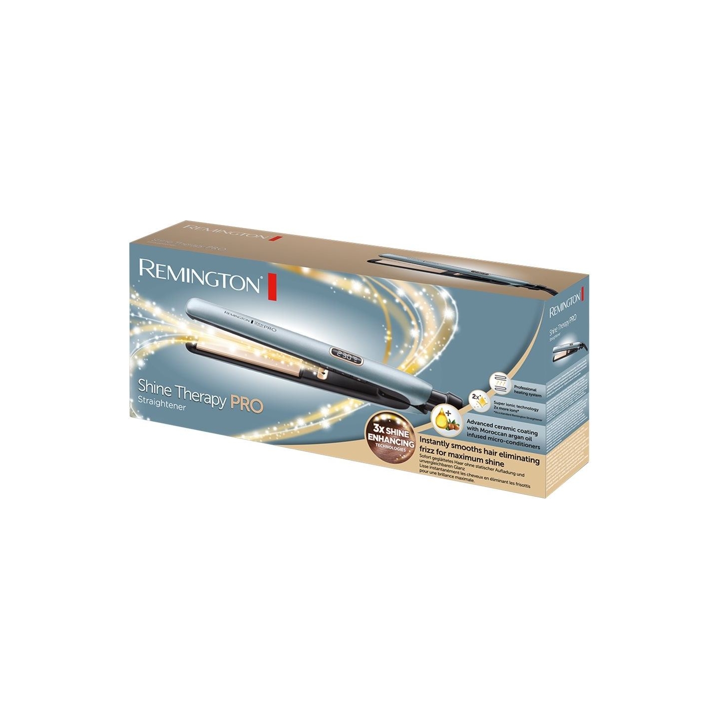 Remington | Hair Straitghtener | S9300 Shine Therapy Pro | Warranty 24 month(s) | Ceramic heating system | Ionic function | Disp