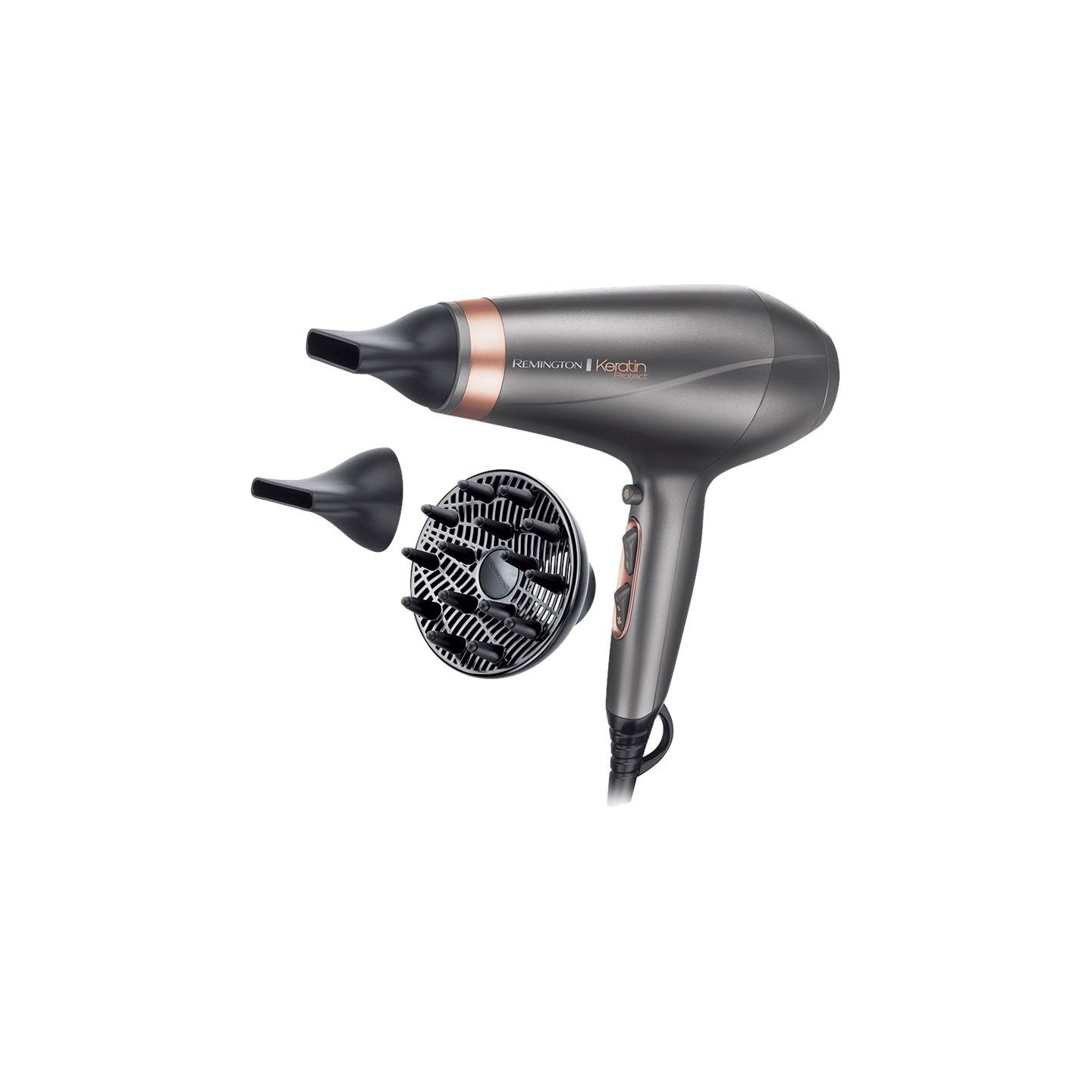 Remington | Hair Dryer | AC8820 | 2200 W | Number of temperature settings 3 | Ionic function | Diffuser nozzle | Silver