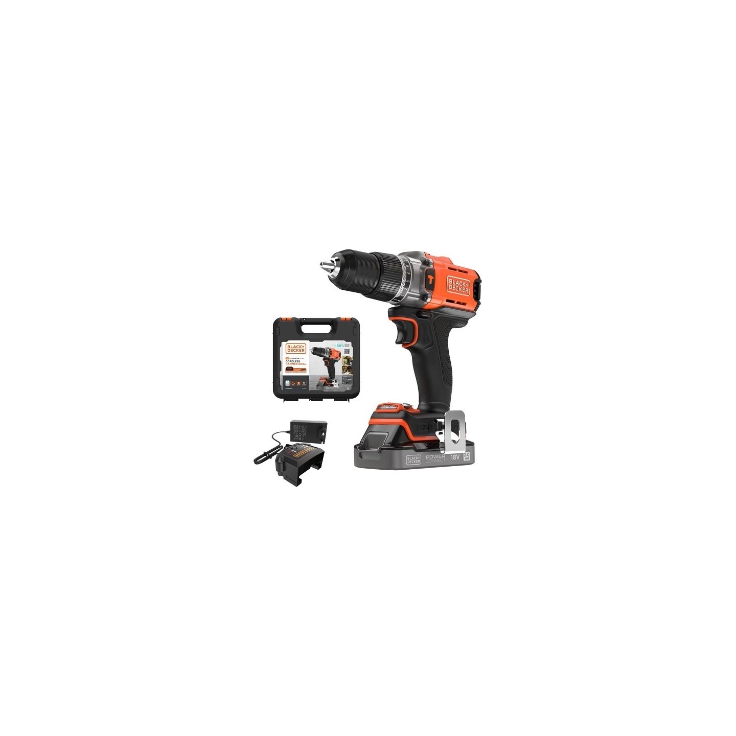 Black & Decker | Cordless Drill Driver | BCD383D1XK-QW | 18 V | 2.0 Ah | Lithium