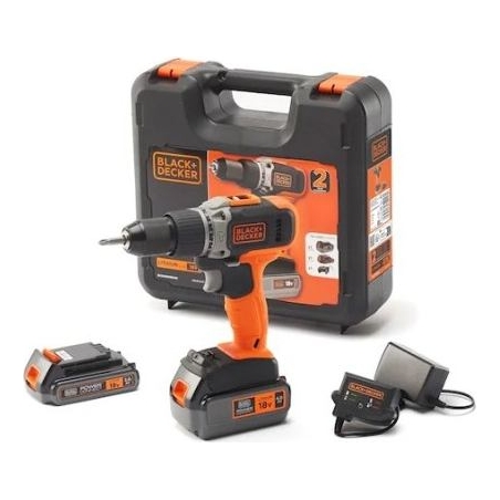 Black & Decker | Cordless Drill/Driver with  2.0 Ah/4.0 Ah Battery | BCD003MEM2K-QW | 18 V | 2.0/4.0 Ah | Lithium