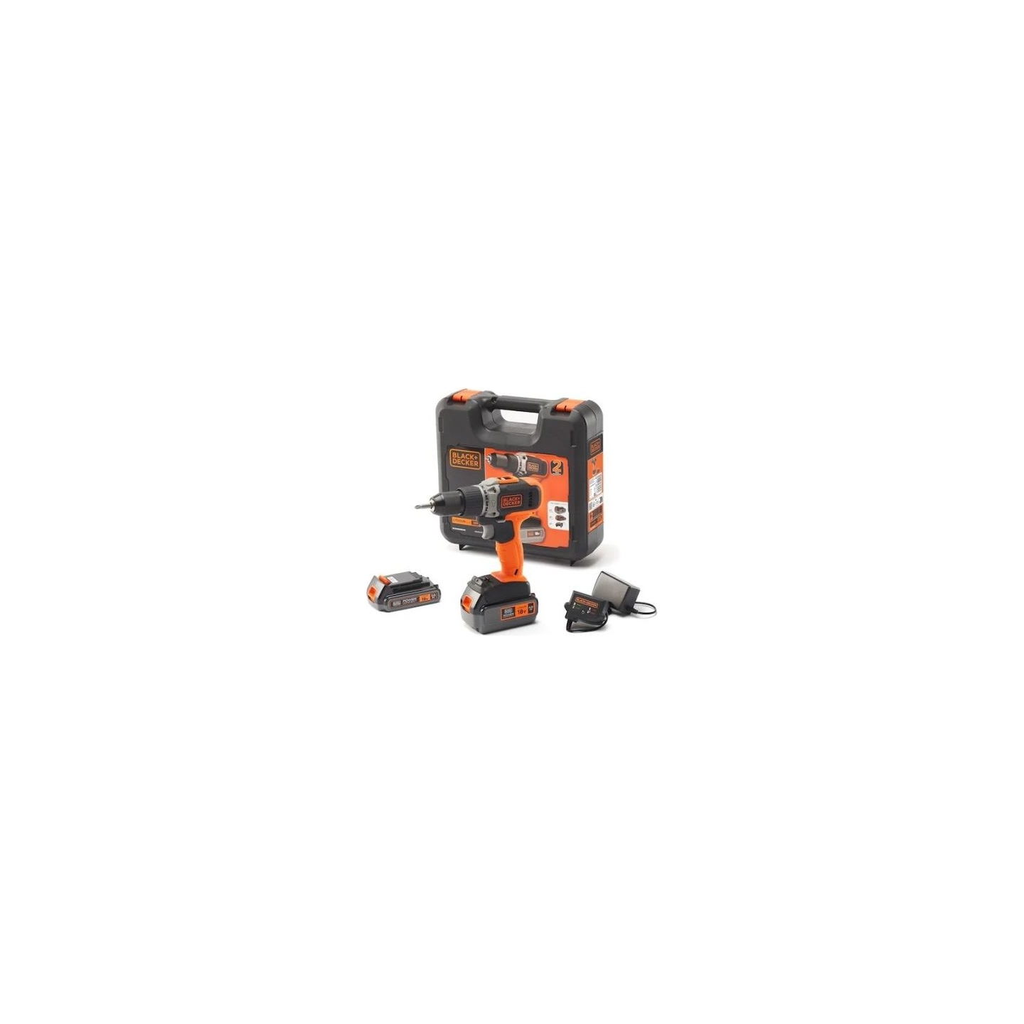 Black & Decker | Cordless Drill/Driver with  2.0 Ah/4.0 Ah Battery | BCD003MEM2K-QW | 18 V | 2.0/4.0 Ah | Lithium
