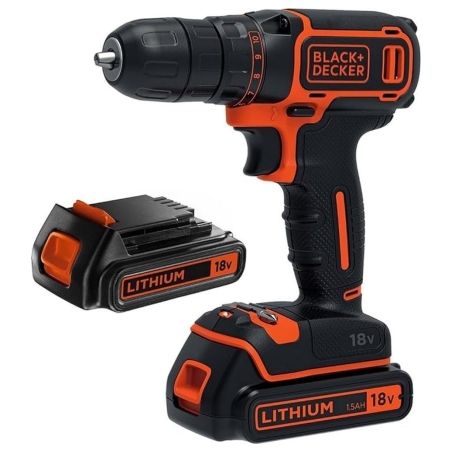 Black & Decker Cordless Drill | BDCDC18B-QW | 18 V | 2x 1.5 Ah | Li-Ion
