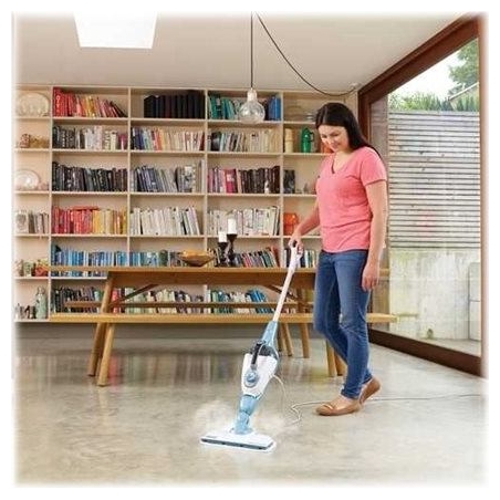 Black & Decker Steam cleaner | FSMH1321-QS | Power 1300 W | Steam pressure 2.5 bar | Water tank capacity 0.5 L | White/Aqua