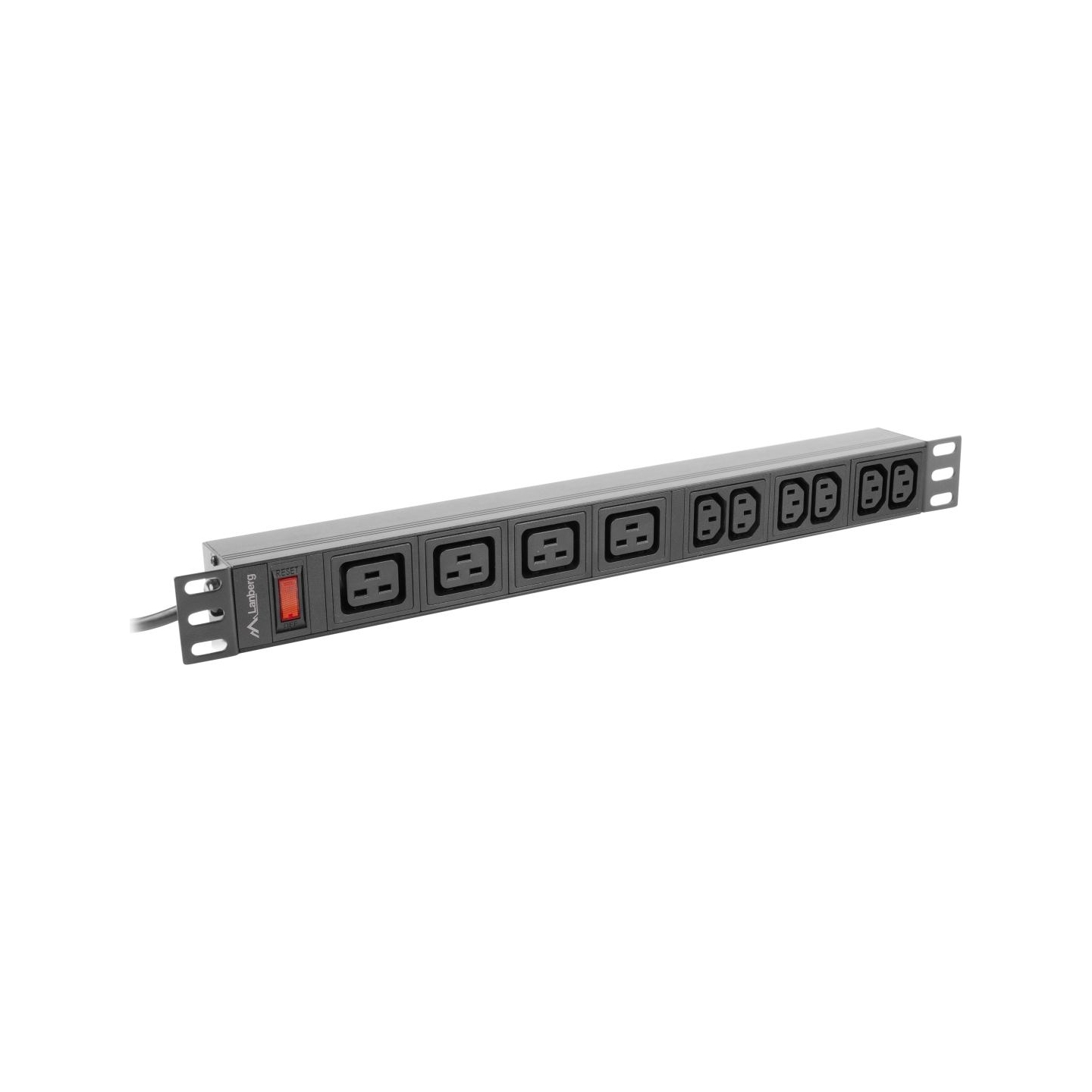 Lanberg Power Distribution unit (PDU) 19" 1U 16A 2M 4x C19 6x IEC C13 Sockets C20 | PDU-04I1906I-0200-C20-BK