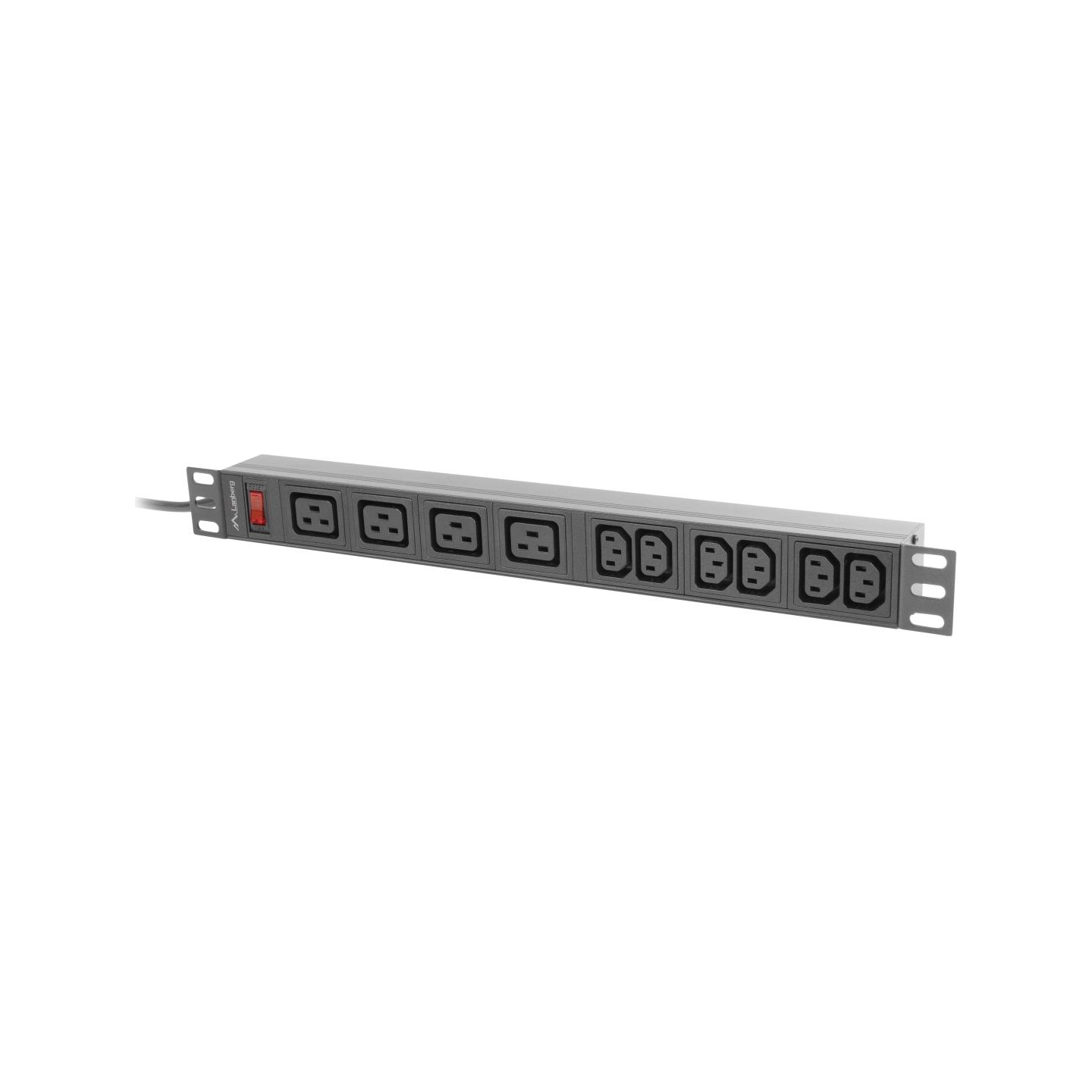 Lanberg Power Distribution unit (PDU) 19" 1U 16A 2M 4x C19 6x IEC C13 Sockets C20 | PDU-04I1906I-0200-C20-BK