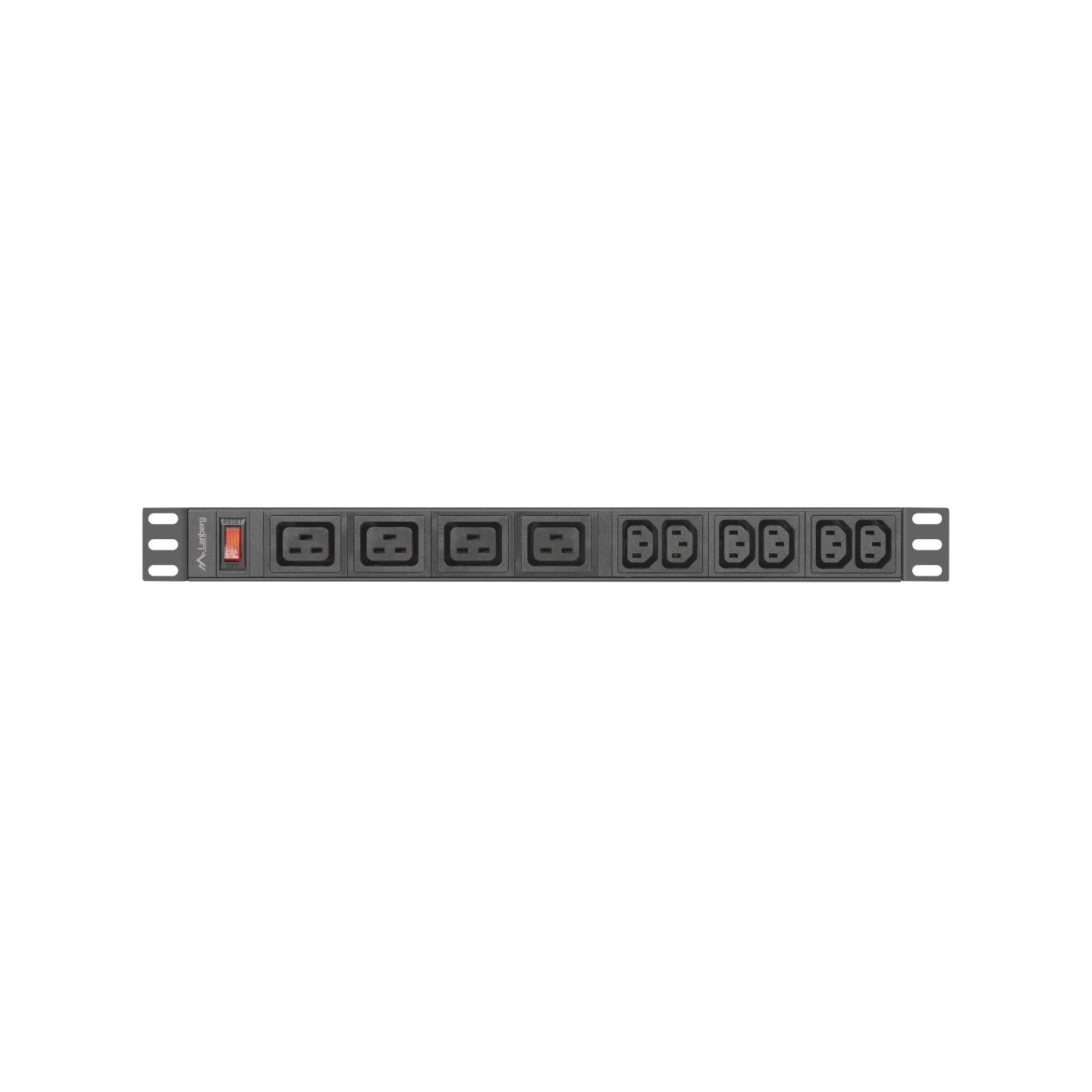 Lanberg Power Distribution unit (PDU) 19" 1U 16A 2M 4x C19 6x IEC C13 Sockets C20 | PDU-04I1906I-0200-C20-BK