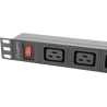 Lanberg Power Distribution unit (PDU) 19" 1U 16A 2M 4x C19 6x IEC C13 Sockets C20 | PDU-04I1906I-0200-C20-BK