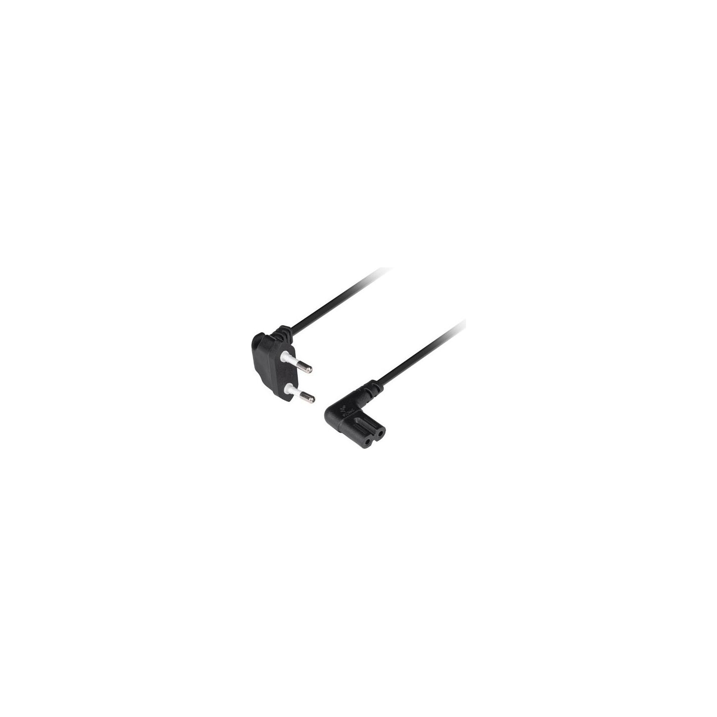 Lanberg CEE 7/16 to EC 320 C7 Euro (radio) power cord 1.8m angled VDE | CA-C7CA-12CC-0018-BK