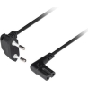 Lanberg CEE 7/16 to EC 320 C7 Euro (radio) power cord 1.8m angled VDE | CA-C7CA-12CC-0018-BK