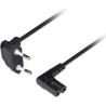 Lanberg CEE 7/16 to EC 320 C7 Euro (radio) power cord 1.8m angled VDE | CA-C7CA-12CC-0018-BK