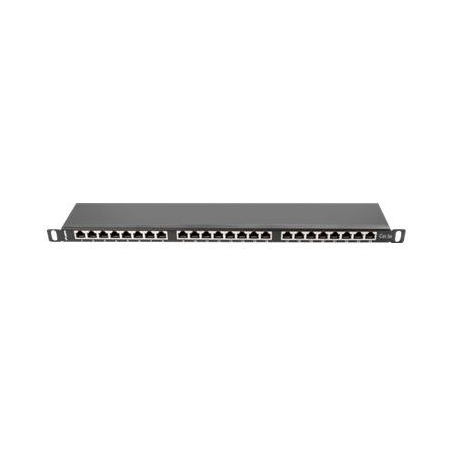 Lanberg | Patch panel 24 port 0.5U 19" CAT.5E FTP with cable organizer shielded | PPS5-0024-B