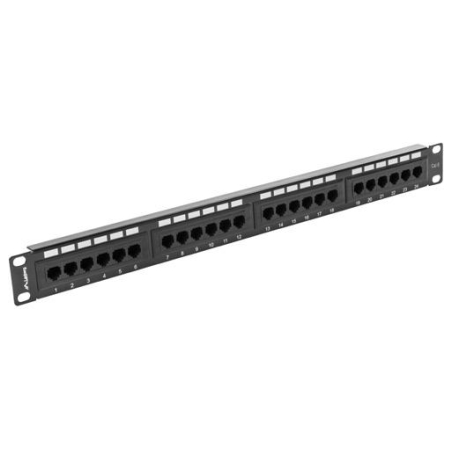 Lanberg | Patch Panel 24 port 1U 19" CAT.6 UTP | PPU6-1024-B | Black