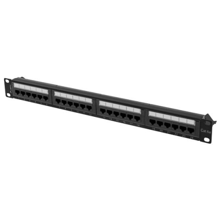 Lanberg | Patch Panel 24 port 1U 19" CAT.6A UTP | PPUA-1024-B | Black