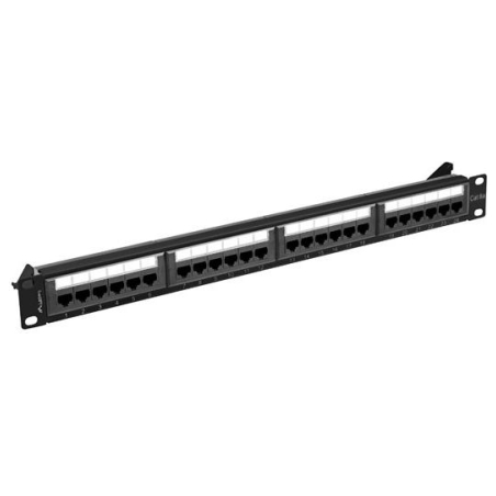 Lanberg | Patch Panel 24 port 1U 19" CAT.6A UTP | PPUA-1024-B | Black