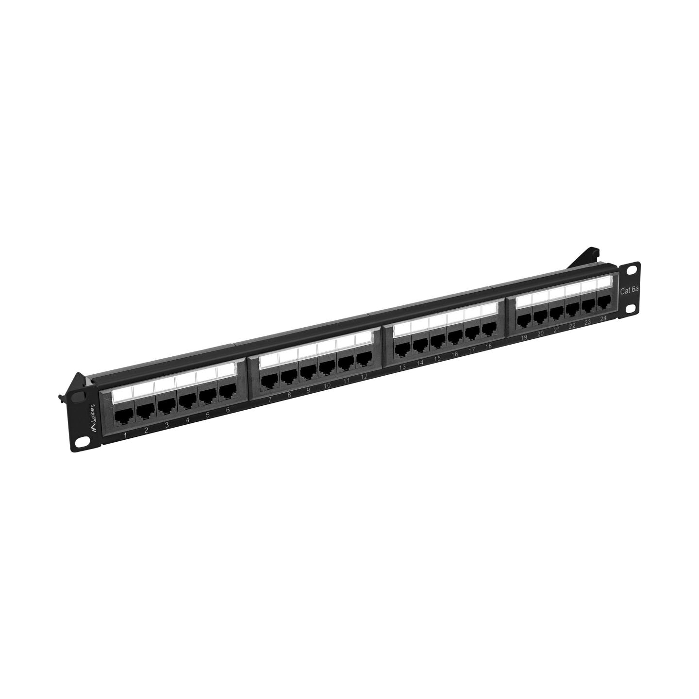 Lanberg | Patch Panel 24 port 1U 19" CAT.6A UTP | PPUA-1024-B | Black