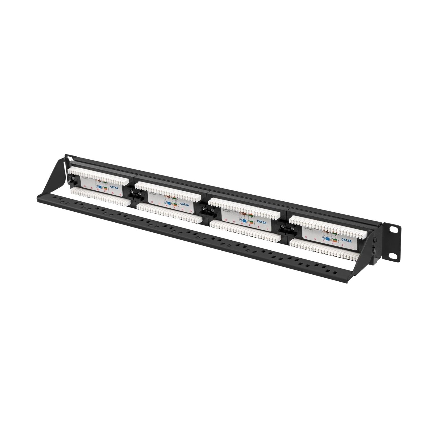 Lanberg | Patch Panel 24 port 1U 19" CAT.6A UTP | PPUA-1024-B | Black