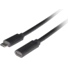 Lanberg | USB-C M/F 3.1 Cable | CA-USBE-20CC-0015-BK