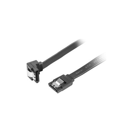 Lanberg SATA Data III (6GB/s) Cable 50CM Angled Metal Clips | CA-SASA-13CU-0050-BK