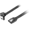 Lanberg SATA Data III (6GB/s) Cable 50CM Angled Metal Clips | CA-SASA-13CU-0050-BK