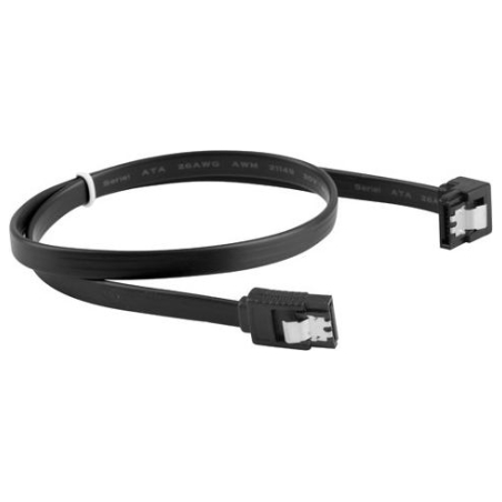 Lanberg SATA Data III (6GB/s) Cable 50CM Angled Metal Clips | CA-SASA-13CU-0050-BK