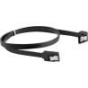 Lanberg SATA Data III (6GB/s) Cable 50CM Angled Metal Clips | CA-SASA-13CU-0050-BK