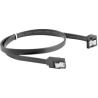 Lanberg SATA Data III (6GB/s) Cable 50CM Angled Metal Clips | CA-SASA-13CU-0050-BK