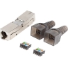 Lanberg | 2X RJ45 CAT6A FTP Plug 8P8C Tool-less Adapter | PL2SA-6000TL | Silver/Transparent