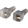 Lanberg | 2X RJ45 CAT6A FTP Plug 8P8C Tool-less Adapter | PL2SA-6000TL | Silver/Transparent