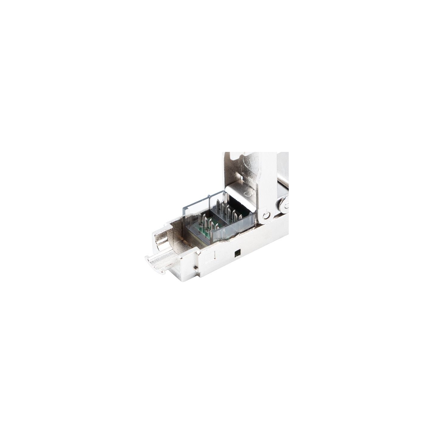 Lanberg | 2X RJ45 CAT6A FTP Plug 8P8C Tool-less Adapter | PL2SA-6000TL | Silver/Transparent