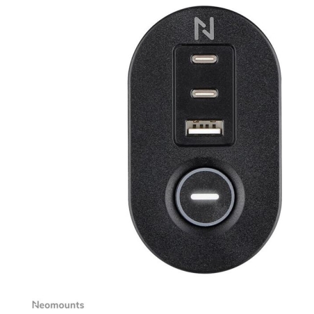 Neomounts | Desk socket with clamp and USB-C and USB-A ports - Quick charge | DS22-840BL6 | Black